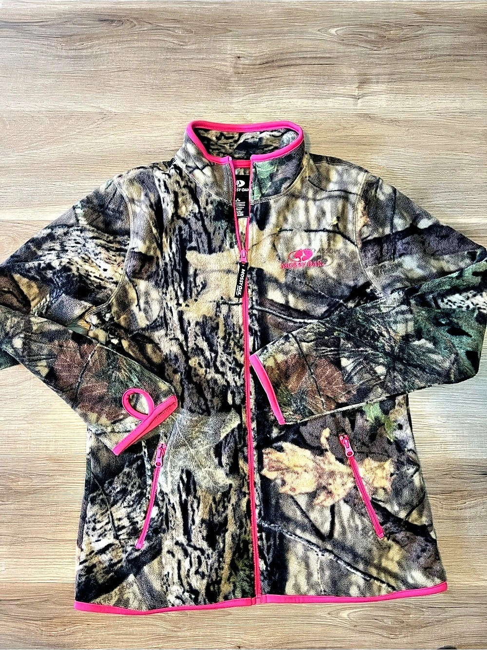 Mossy Oak Pink Camo Fleece Full Zip Jacket Medium